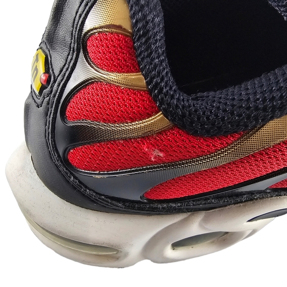 Nike Air Max Plus Red Gold Black Sneaker Running Shoes Women's Size 5.5 - Picture 13 of 16